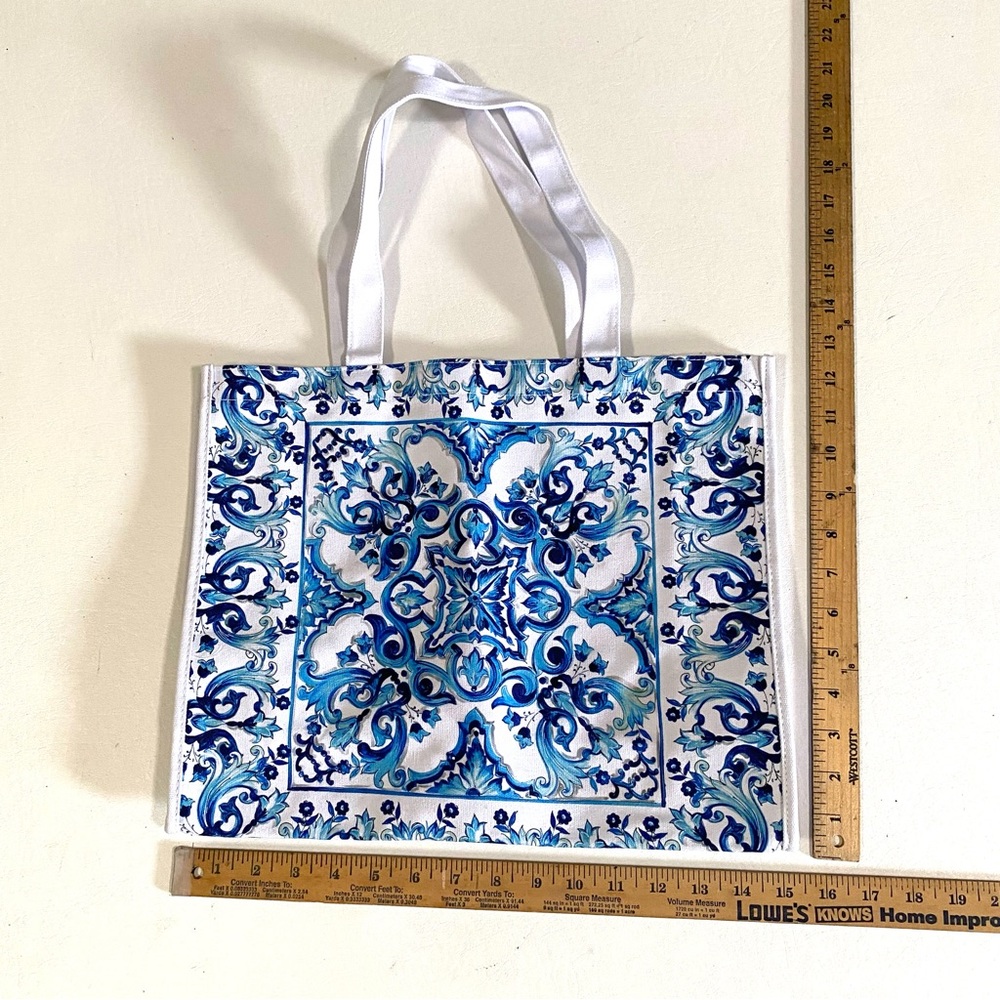 Dolce & Gabbana Canvas Blue and White Tote Bag
